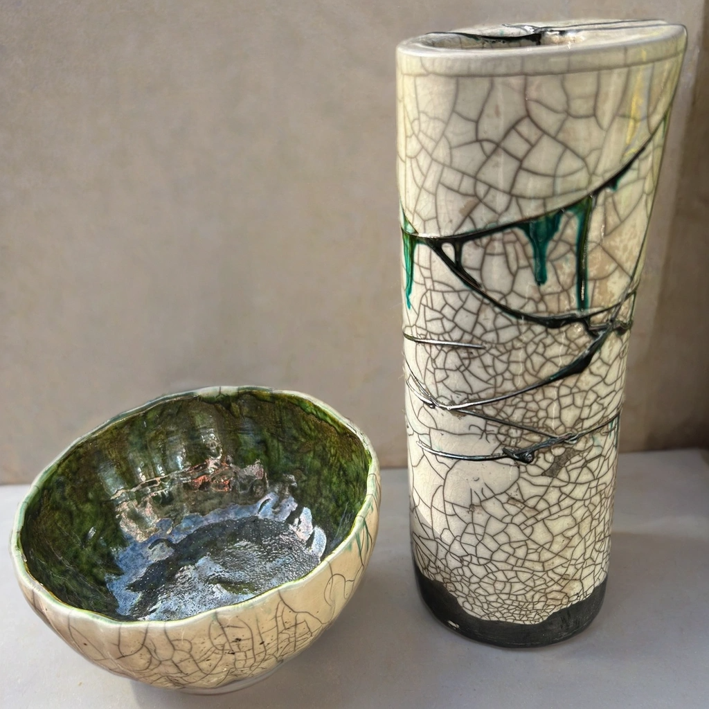 Handmade ceramic bowl and vase