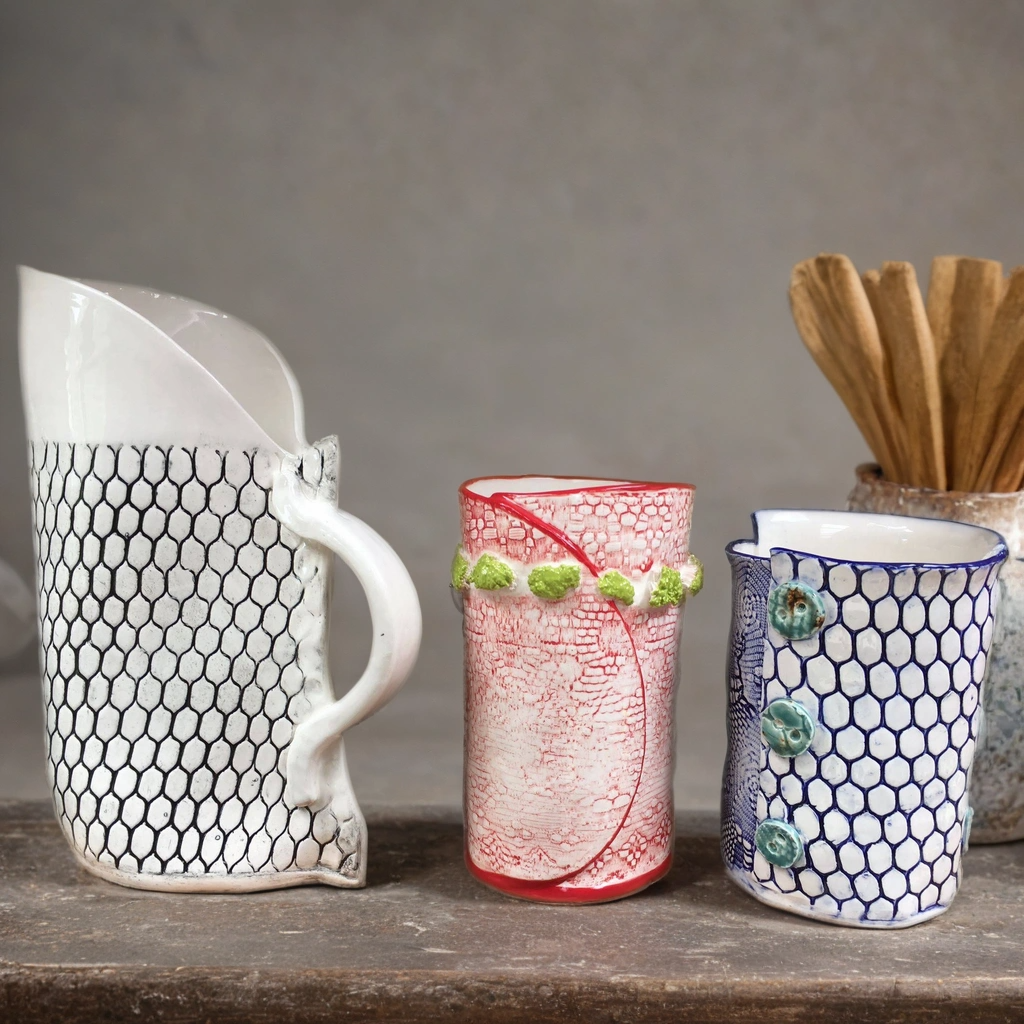 Handmade ceramic jugs and vases